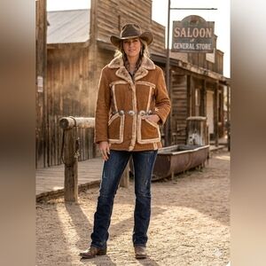 Vintage Ranch Western 100% Leather Sanchéz Coat Made In Mexico Sz M